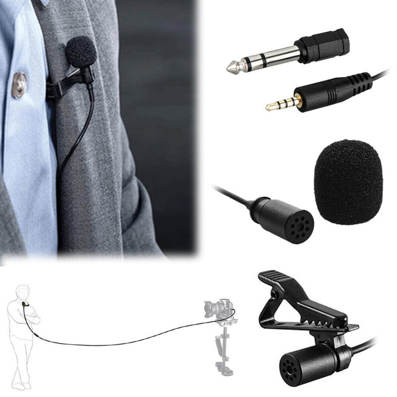 For Smart Phones/DSLR/PC Recording Noise Reduction Microphone Lavalier Microphone 3.5mm Interface Professionnel