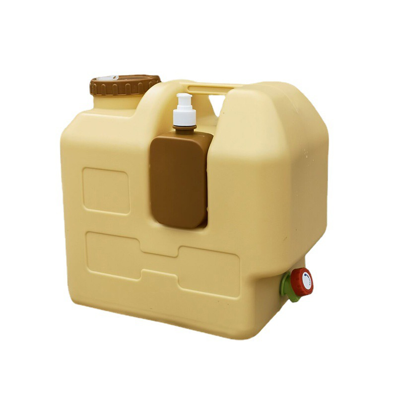 Water Container Water Storage Carrier Jug Dispenser 20L Capacity, with Brown Cap and Spigot, for Camping RV Outdoors Emergency