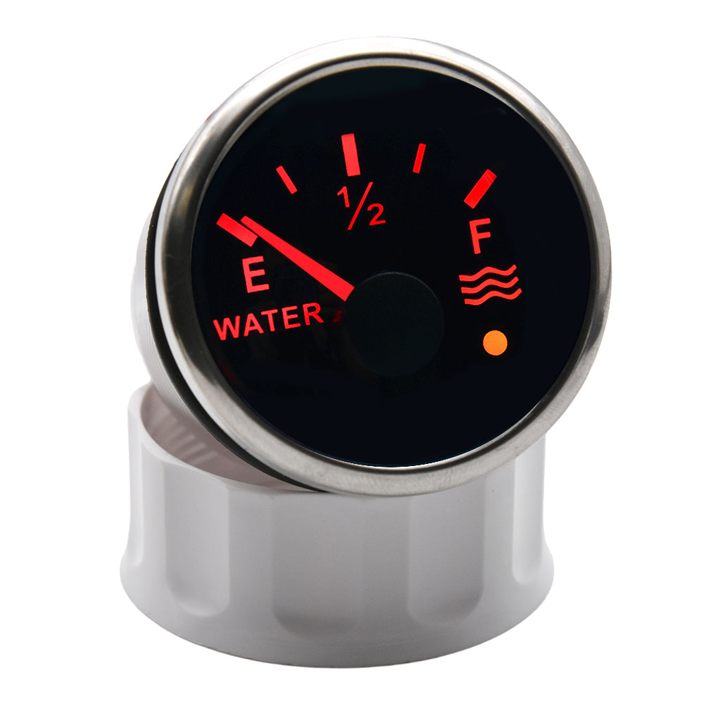 52mm Water Level Gauge with Warning Light For Water Level Sensor 100MM 125MM 150MM 200MM 300MM 400MM 0-190ohm Water Sender Unit: Gauge BS