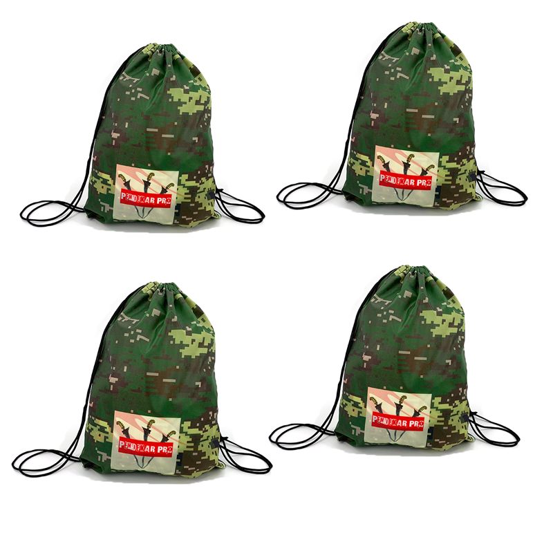 To stykker gymnastiktaske stærk pakke 17l pakningskuber stor kapacitet snøre taske sportsbundt camouflage taske fitness rygsæk: Fire poser
