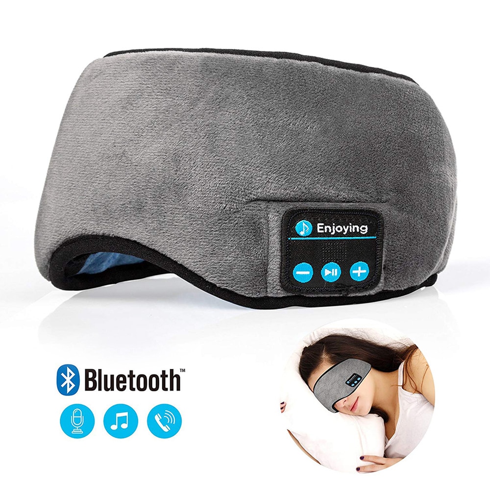 Écouteurs Bluetooth pour dormir, bandeau, doux, élastique, confortable, sans fil, pour la musique: silver