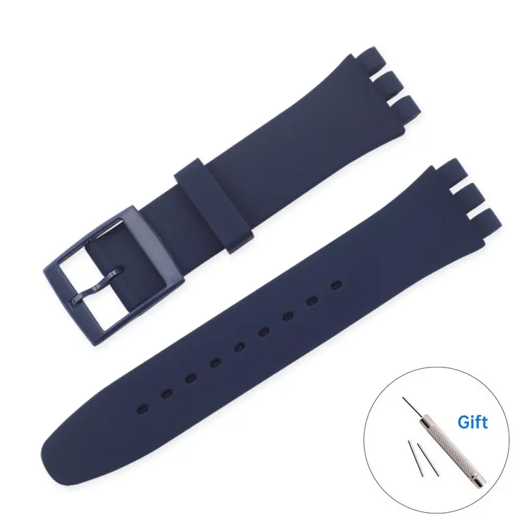 Correas de reloj de resina para hombre, accesorios, pulsera deportiva de goma resistente al agua, correa de silicona de 16, 17, 19, 20mm para Swatch GW164 GB274