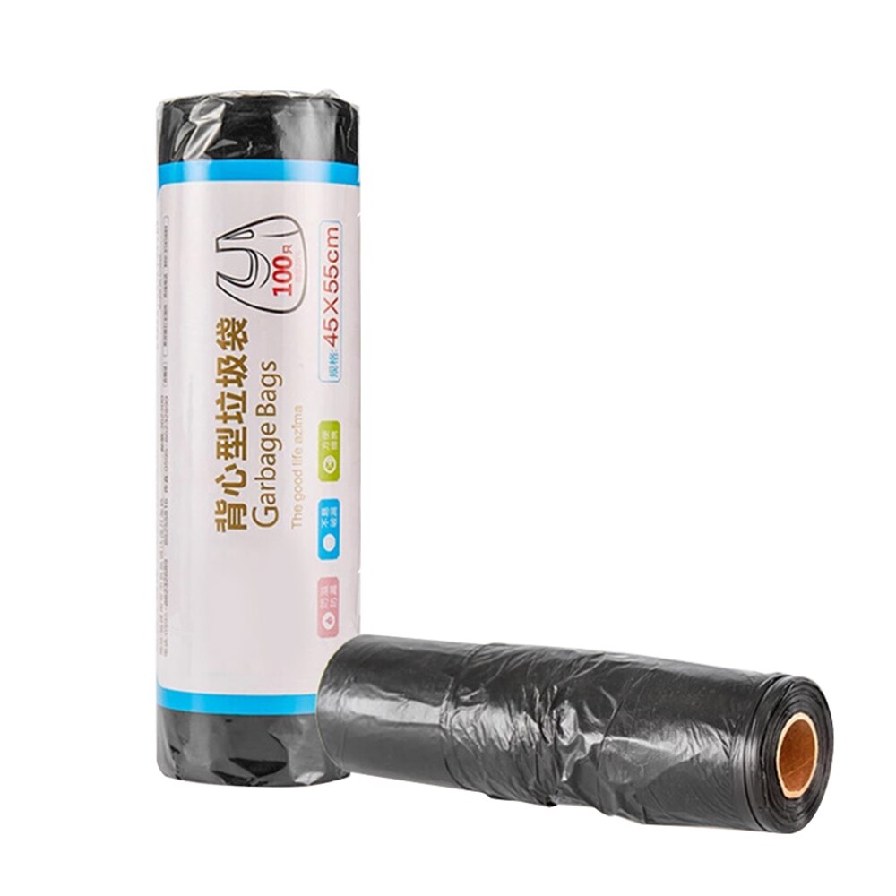 100 Pcs Schwarz Große Müll Tasche Einweg Täglichen Müll Tasche mit Griff Einzelhandel Supermarkt Einkaufen Lebensmittel Verpackung Taschen