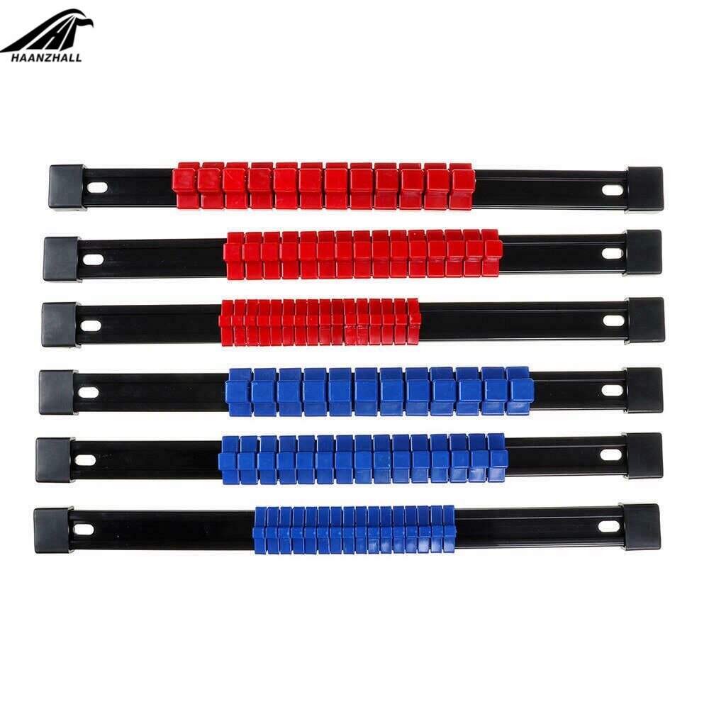 6PCS/Set 1/2 3/8 1/4 Socket Organizer Drive Sleeve Storage Bracket Rail Tool Organizer Storage Divider Rail Tray Holder Sockets