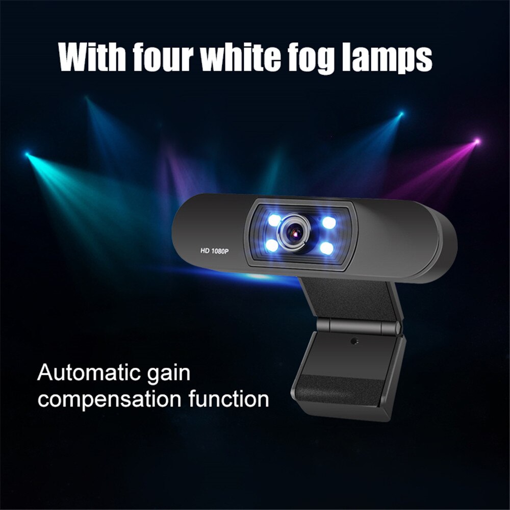 Kebidu H800 1920x1080p Video Webcam 1080P HD Web Camera USB Plug n Play Webcam USB visione notturna microfono incorporato per PC