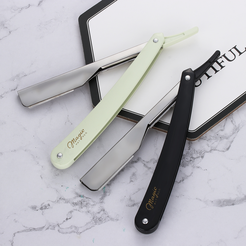 Manual Shaver Straight Edge Stainless Steel Sharp Barber Pro Razor Folding Shaving Shave with Blade Straight Razor Tool