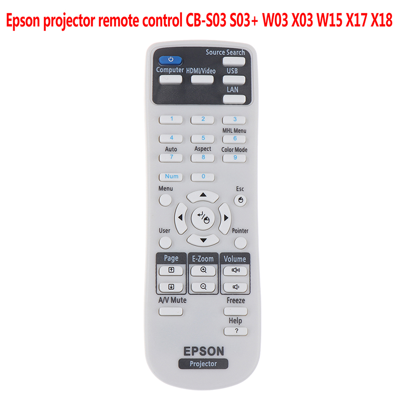 1 szt. Uniwersalny pilot do projektora zamiennik dla Epson CB-S03 S03 + W03 X03 W15 X17 X18