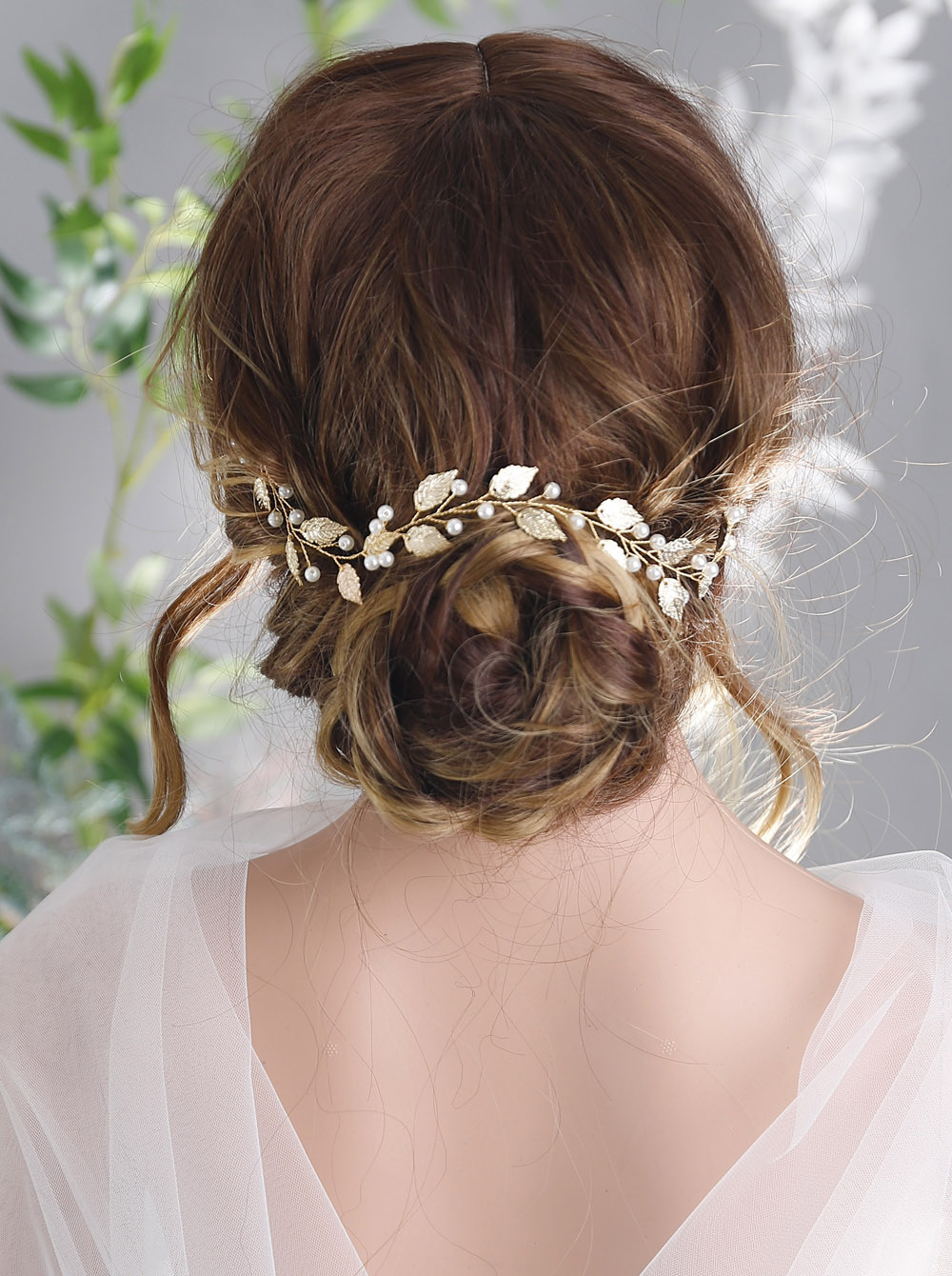 Diadema Retro con hojas y perlas para mujer o niña, accesorios nupciales para el cabello, joyería para el cabello de boda
