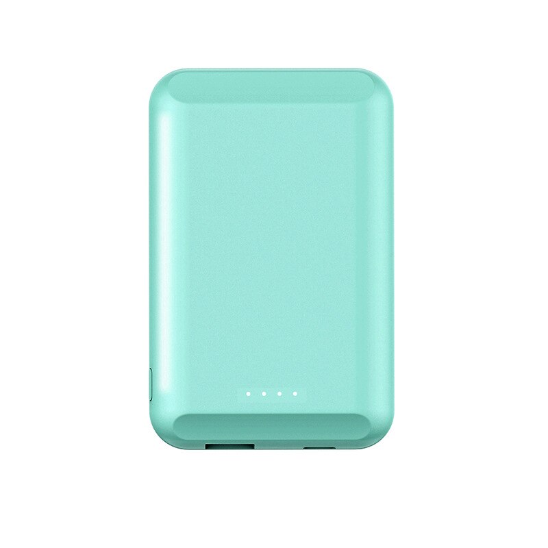 Powerbank magnético sem fio para iphone, 5000mah, carregamento de bateria externa para iphone 12 pro max 12 mini 11 pro: Green