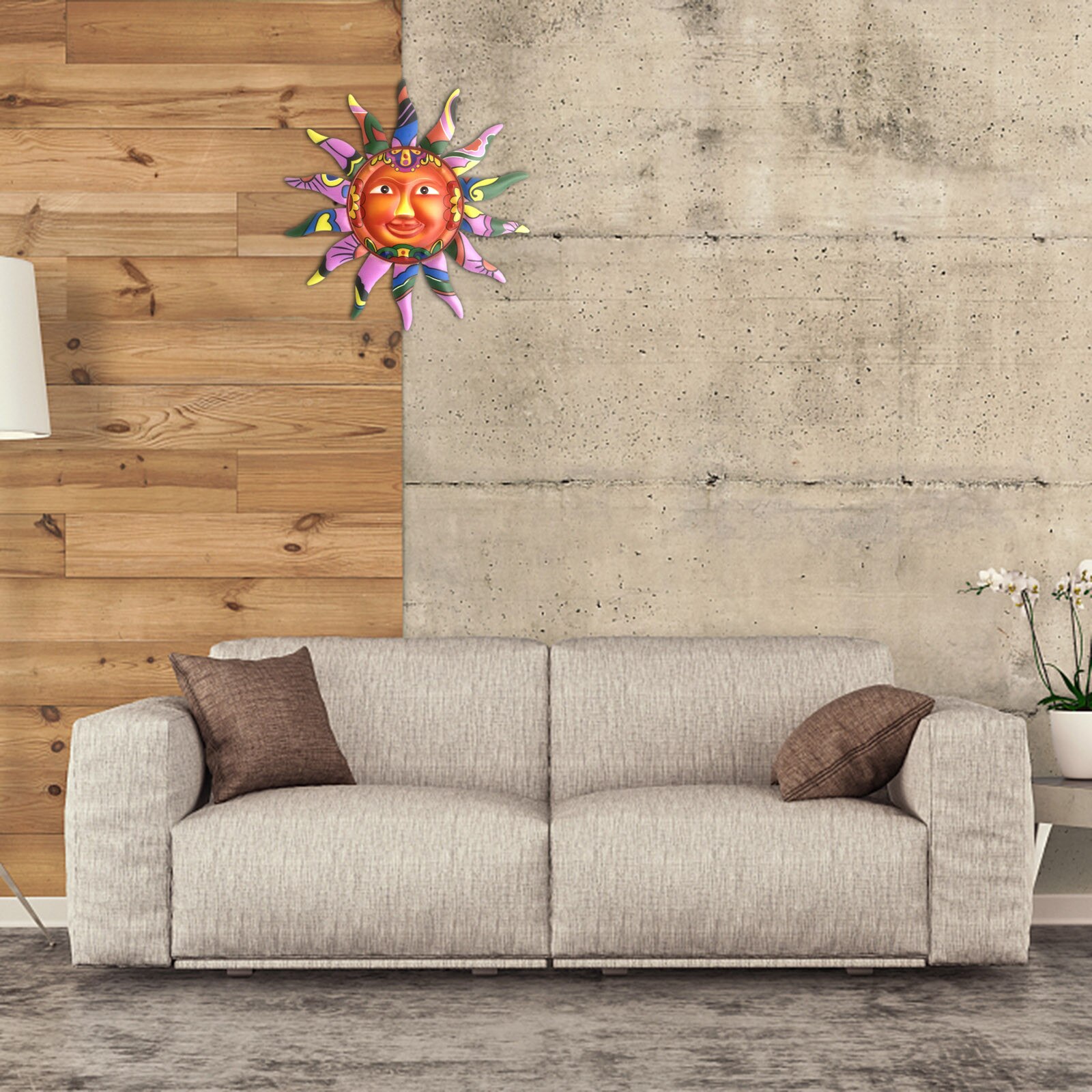 12.7 Inch Stylish Metal Sun Wall Art Decor Hanging Vivid Handmade Painting Home Decoration For Home Garden DIY Wall Decor