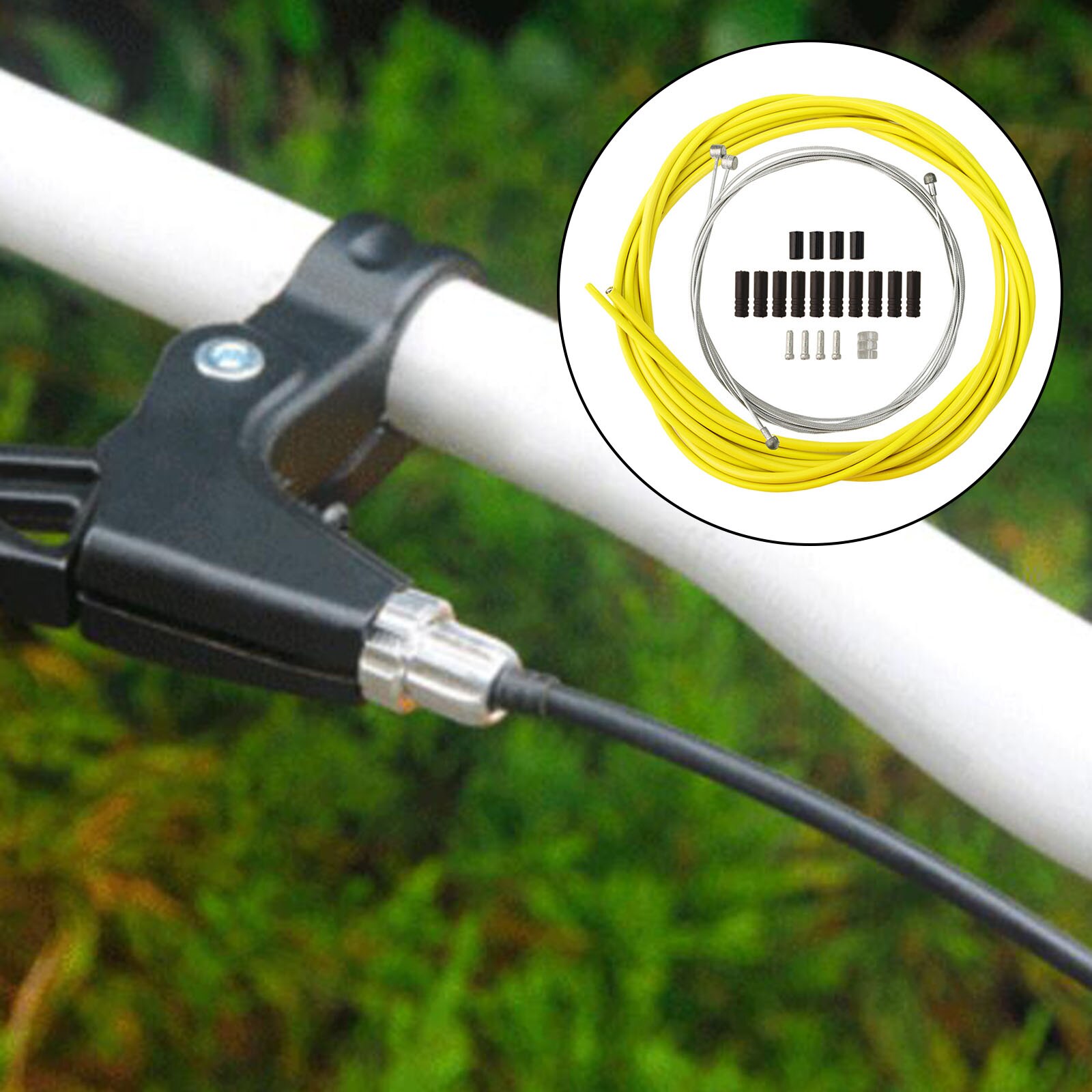 Ensemble universel de boîtier de câble de frein de vélo er/dérailleur et frein, boîtier de câble de frein de 2.5m (OD 5mm), boîtier de câble de 2m er (OD 4mm): Yellow