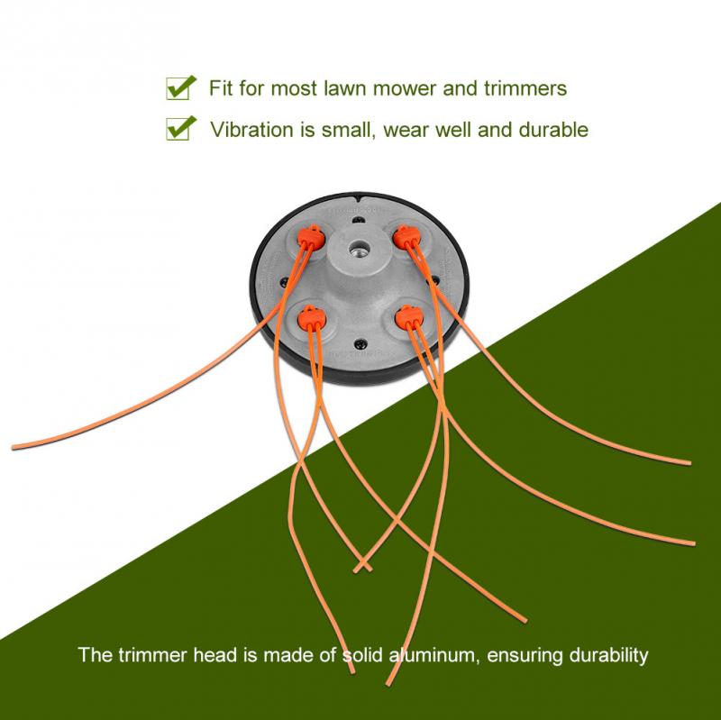 4 Line Bump Speed Feed String GrassTrimmer Head Gasoline Mower Brush Cutter Suitable For 10*1.25mm Thread