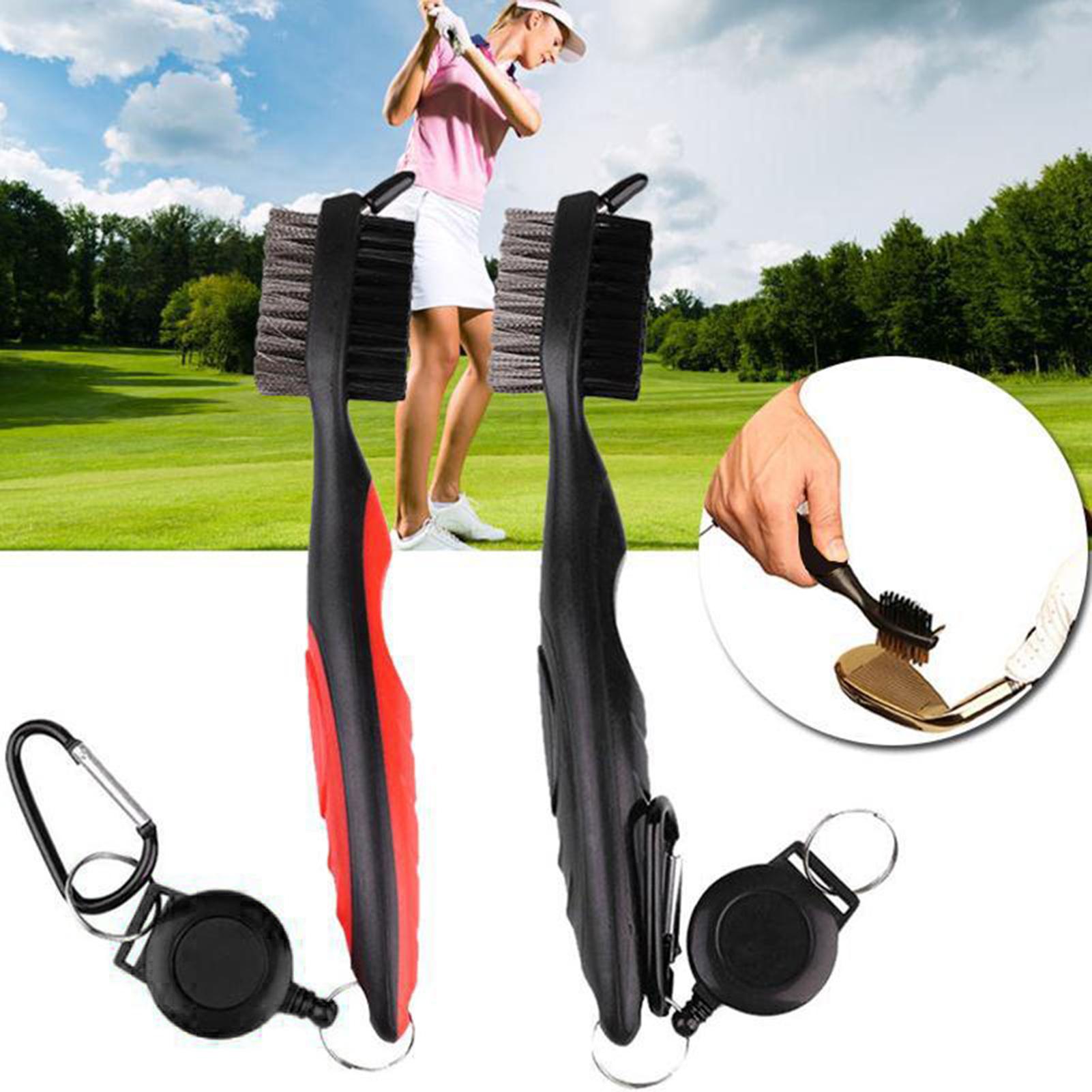 Escova para limpeza de tacos de golfe, escova com 2 lados para limpeza de ranhuras em cunha, kit de limpeza, ferramenta de limpeza, peças para esportes ao ar livre