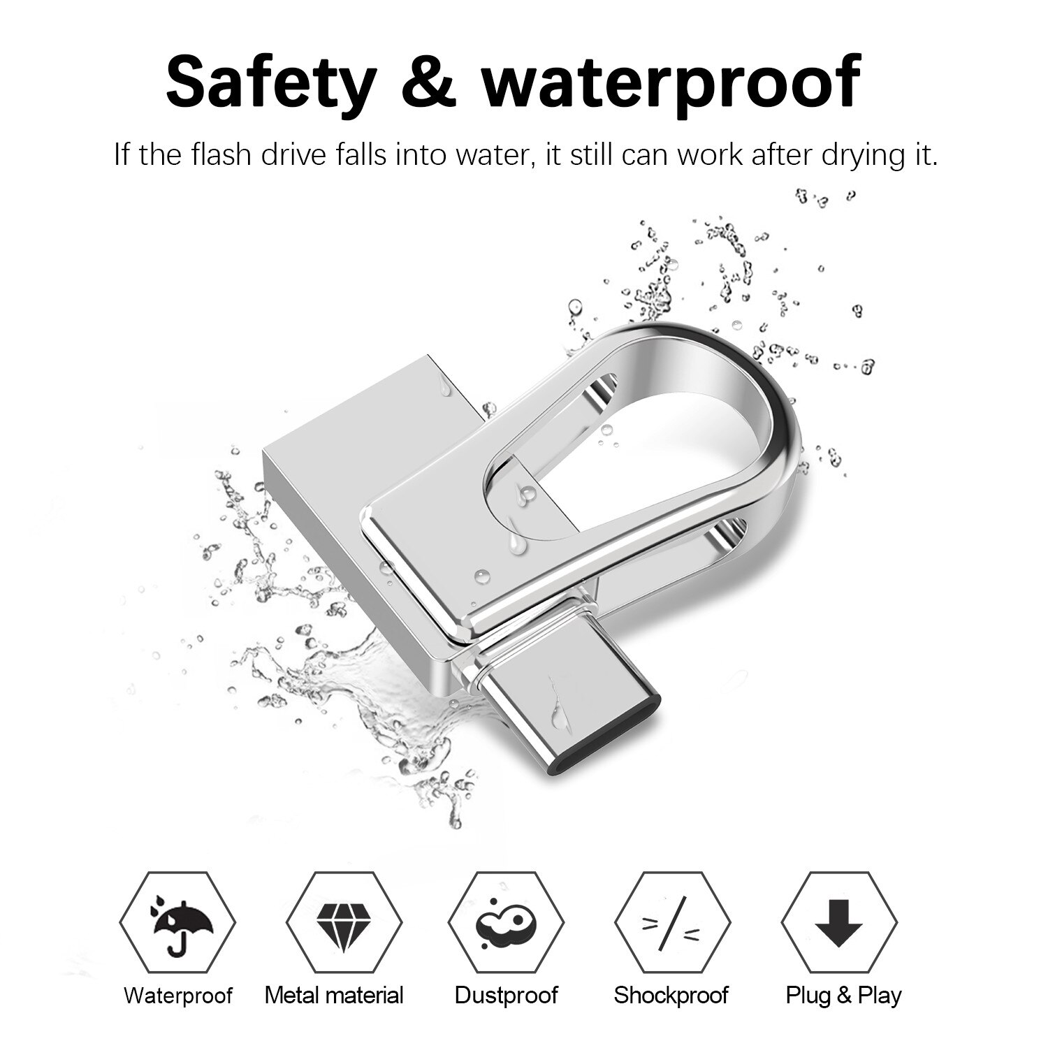 TOPESEL-memoria USB 2 en 1 OTG, USB-C vs USB 3,0, unidad Flash tipo C para ordenador portátil/MacBook/tableta/teléfono