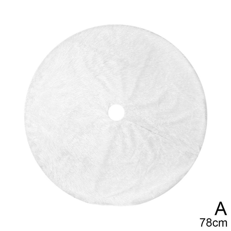 Weihnachten Baum Felsen Plüsch Faux Pelz Weihnachten Baum Teppich Frohe Weihnachten Baum Dekorationen Ornament Neue Jahr Navidad Wohnkultur: 78CM Weiß