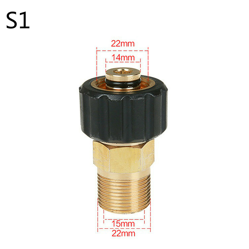 High Pressure Washer Adapter Foam Lance Adapter M22 * 14mm M22* 15mm Male Thread Garden Hose Pressure washer accessories: S1