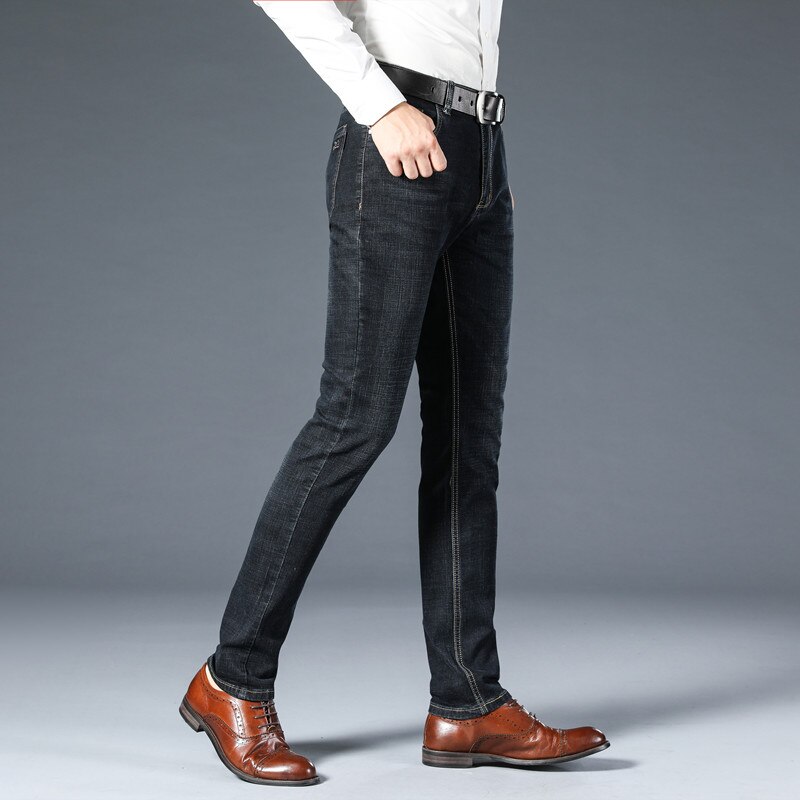 Herren Jeans Einfarbig Jeans Herren Dünne Gerade Jugend Geschäft lässig Hosen Männlichen Plus Größe schlank passen Denim hosen