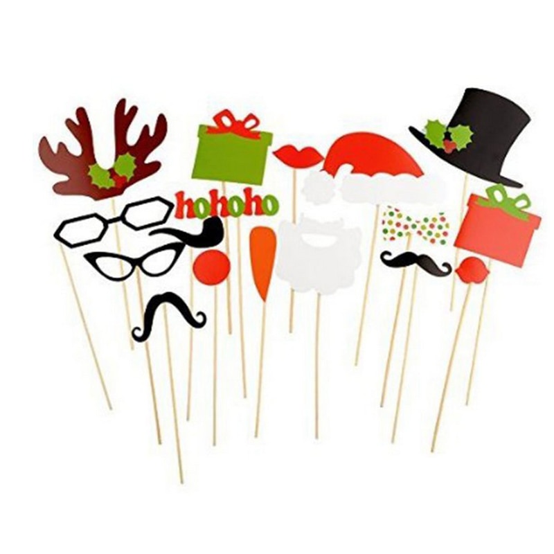 17Stck Foto Verkaufsstand Requisiten Weihnachten Dekorationen Hochzeit Party Herr Frau Verheiratet Lustige Maske Frohe Weihnachten Photobooth Frohes Neues Jahr