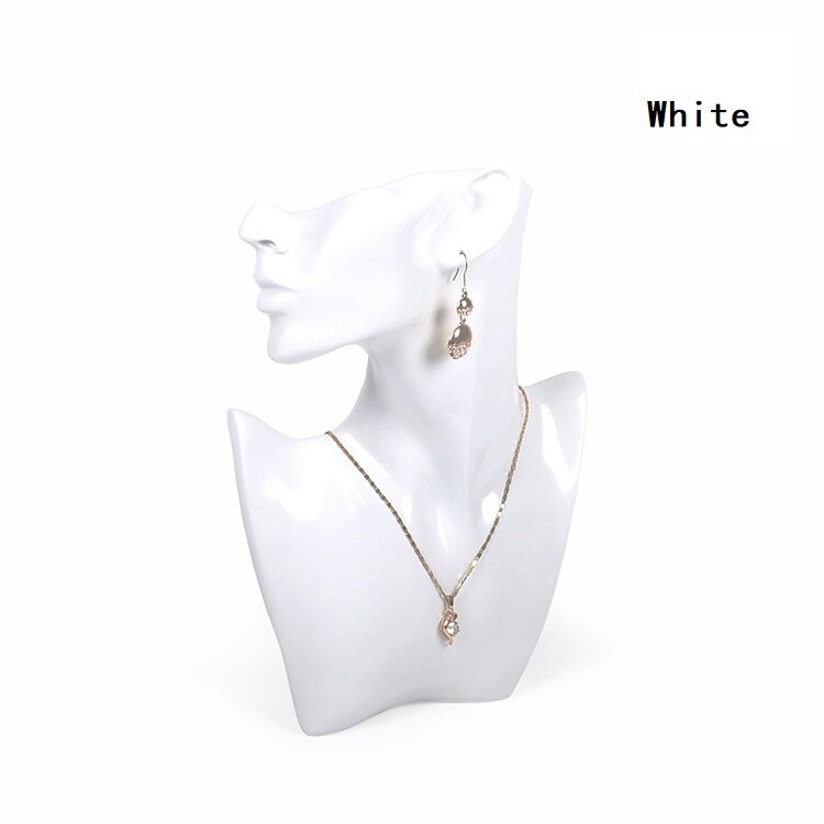 Resin Half Face Mannequin Head For Jewelry Necklace, Earrings Display M-0008: White