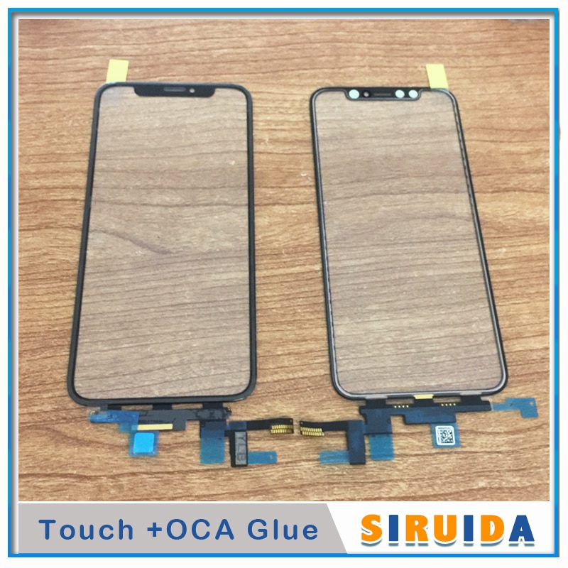 1 pçs testado lcd original toque exterior digital senor vidro laminado cola oca para iphone 11 11pro max xs xr capa lente substituição