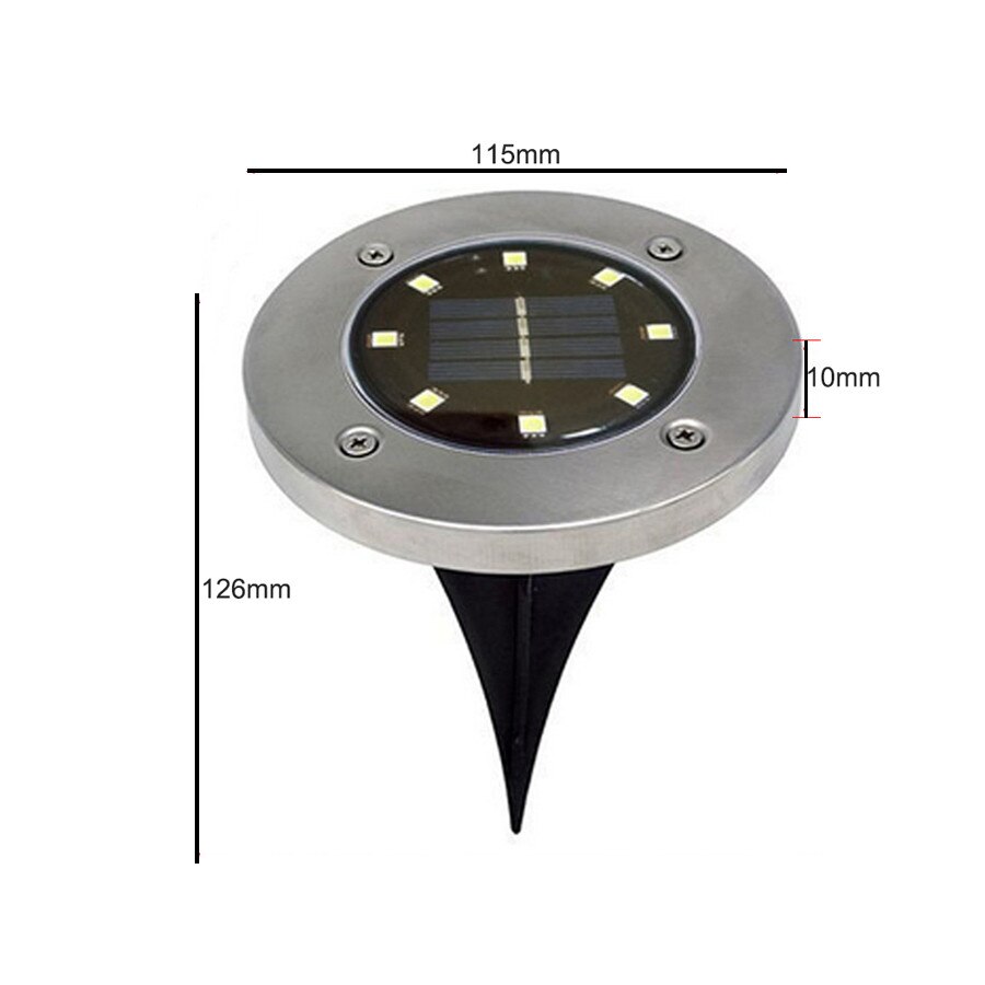 Buried lights Solar Ground Light 8LED Solar Garden Buried Floor Light Outdoor Landscape Lawn Pathway Deck Disk Solar Lights