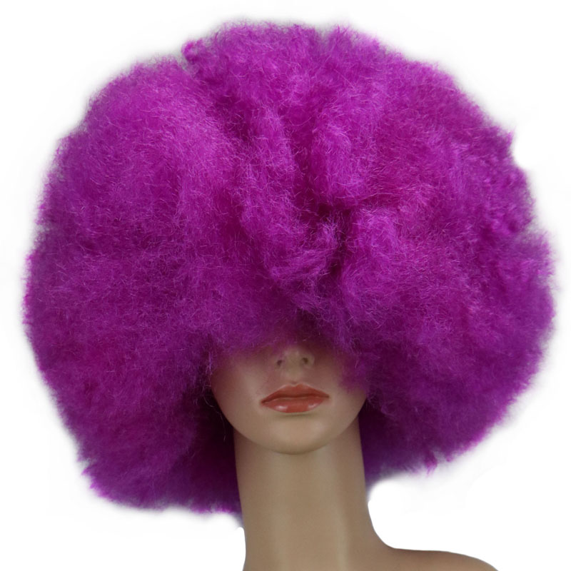 Super Big Unisex Hippie Style Afro Wig for Halloween Costume Party Disco: PURPLE