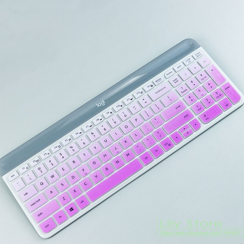 Voor Logitech MK470 Slanke Draadloze Toetsenbord Siliconen Stofdicht Draadloze Desktop Toetsenbord Cover Protector Mk 470 Dust Skin Film: fadepurple