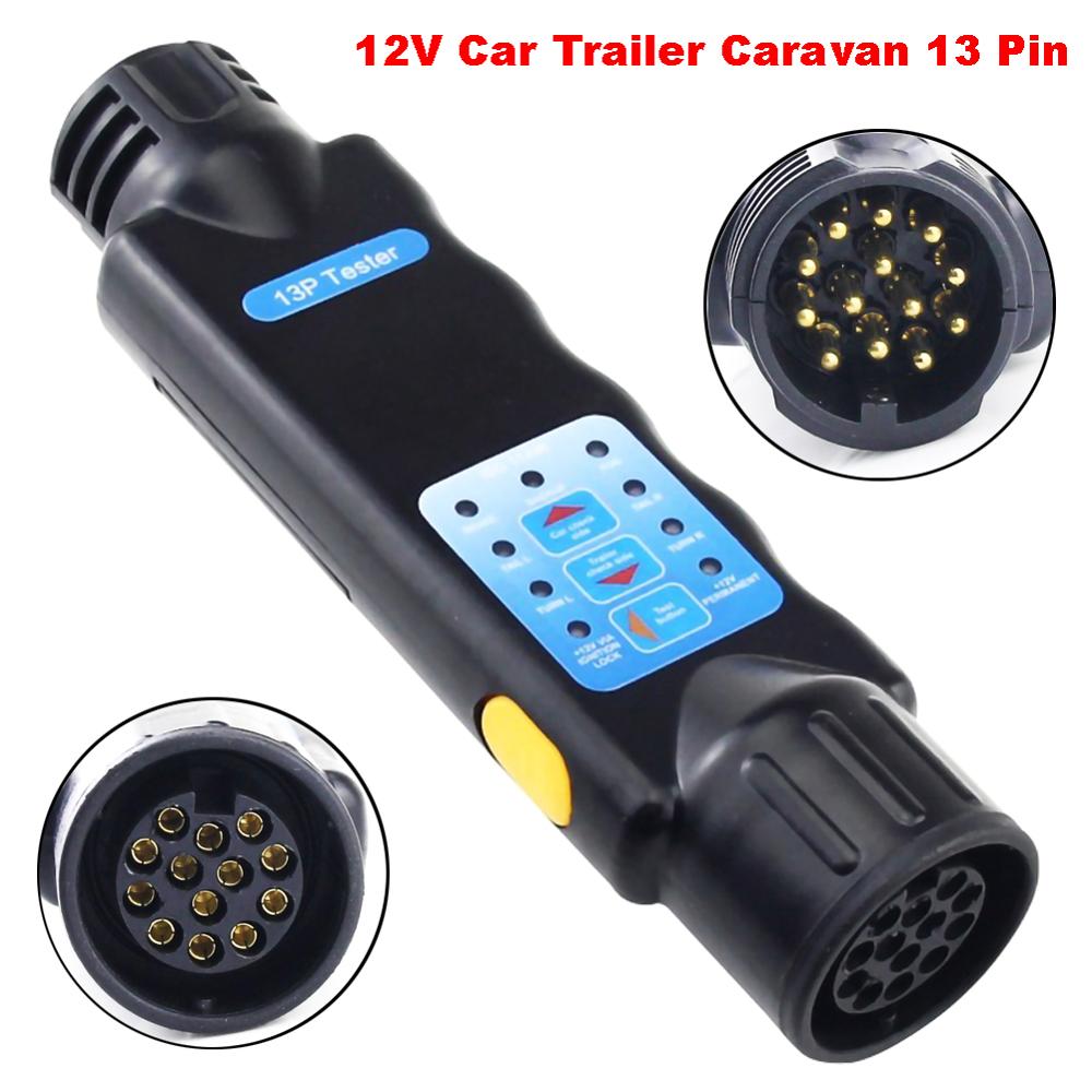 12v Diagnostic Tool 13 Pin Tow Bar Light Wiring Circuit Tester Plug Socket With ROHS Approved for Car Trailer Caravan Towing