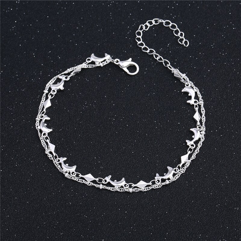 Bracelets de cheville en argent Sterling 925 pour femmes, bijoux mignons en forme de dauphin, de noël, tendance, NB120