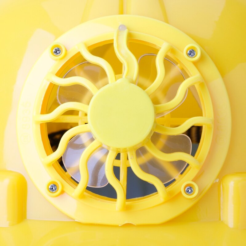 Yellow Solar Powered Cooling Fan Safety Helmet Work Hard Hat Cap Head Protect