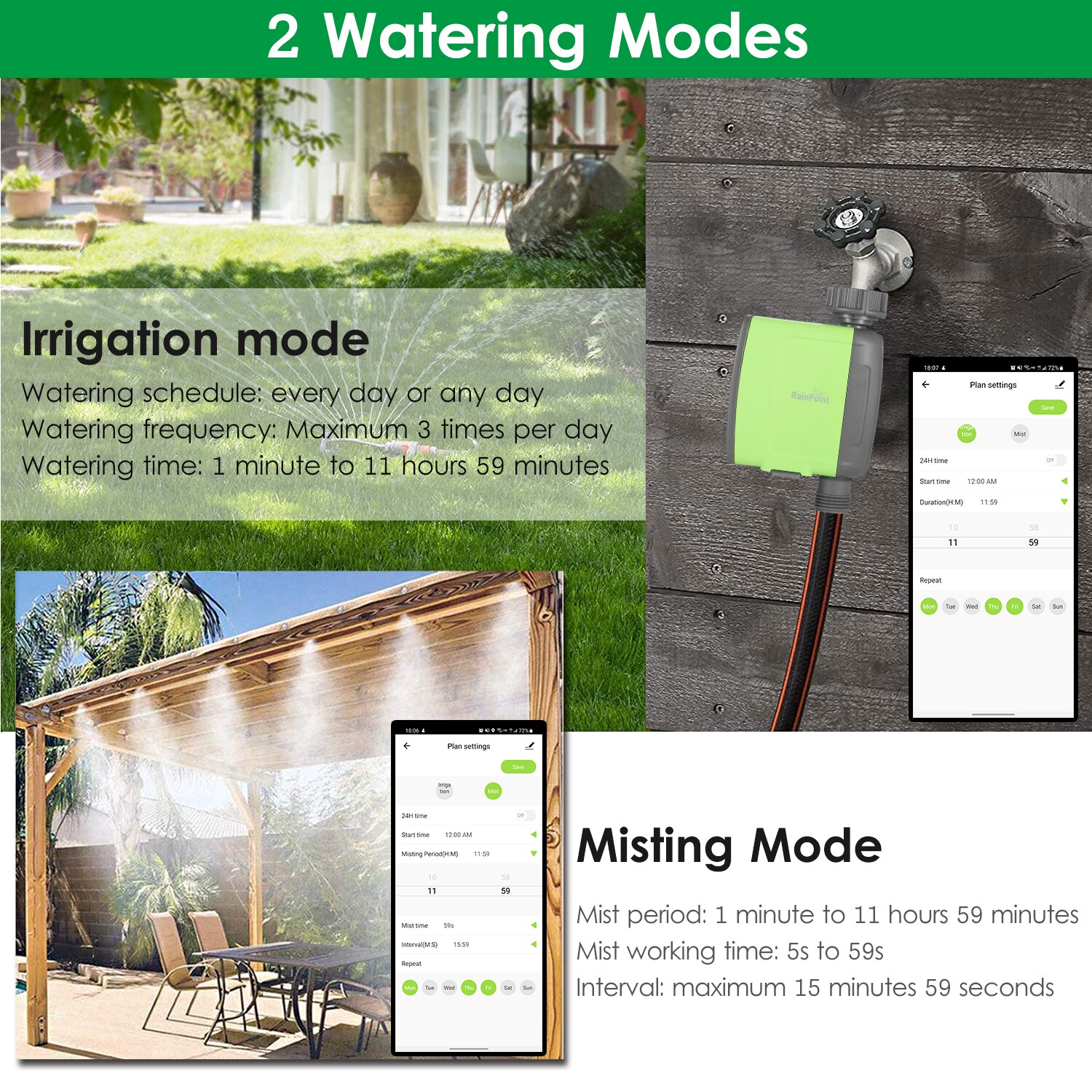 Programmable BT Water Timer Hose Faucet Timer Outdoor Water Flow Meter Automatic Watering Sprinkler System Irrigation Controller