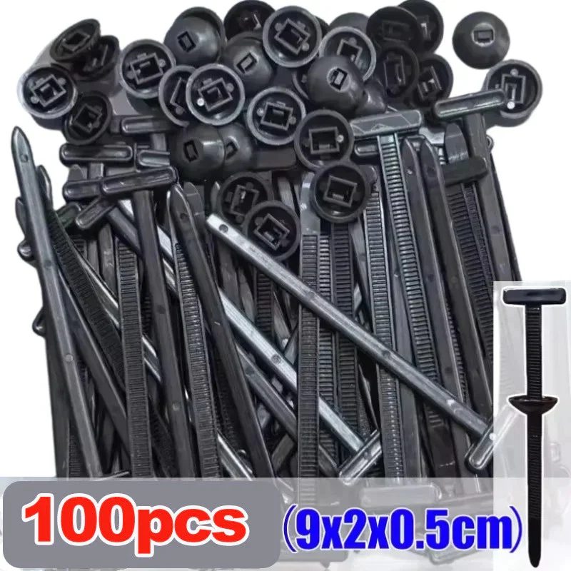 100/50/20 szt. Samochodowe nylonowe opaski kablowe, klipsy mocujące, zaciski do węży samochodowych, samozaciskowe, wielokrotnego użytku, nylonowe opaski kablowe: Czerwony