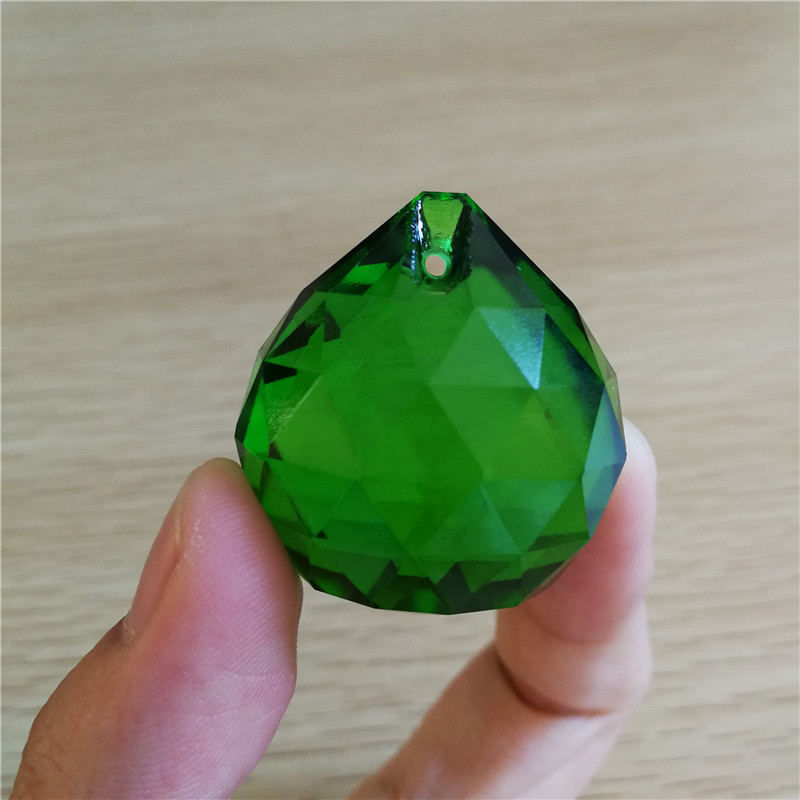 15mm-40mm Crystal Chandelier Ball Various Color 10 Pieces Glass Faceted Prisms Decorative Lighted Beads: Dark Green / 30mm
