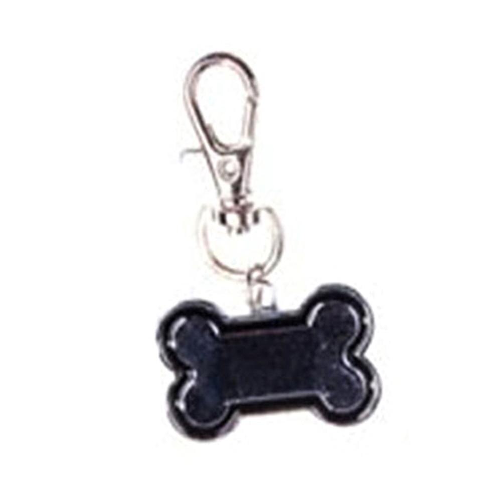 Plaque d'étiquette de nom d'identification Anti-perte en forme d'os pour chien et chiot, décoration de collier à breloques: Black