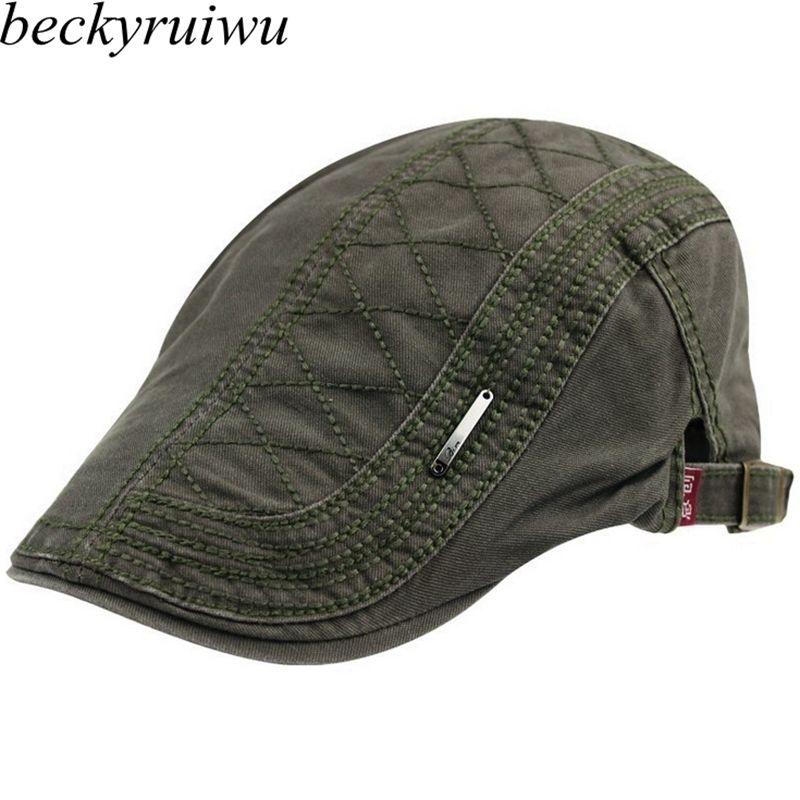 Gorro plano informal de algodón puro para hombre y mujer, boina plana, unisex, para primavera y verano