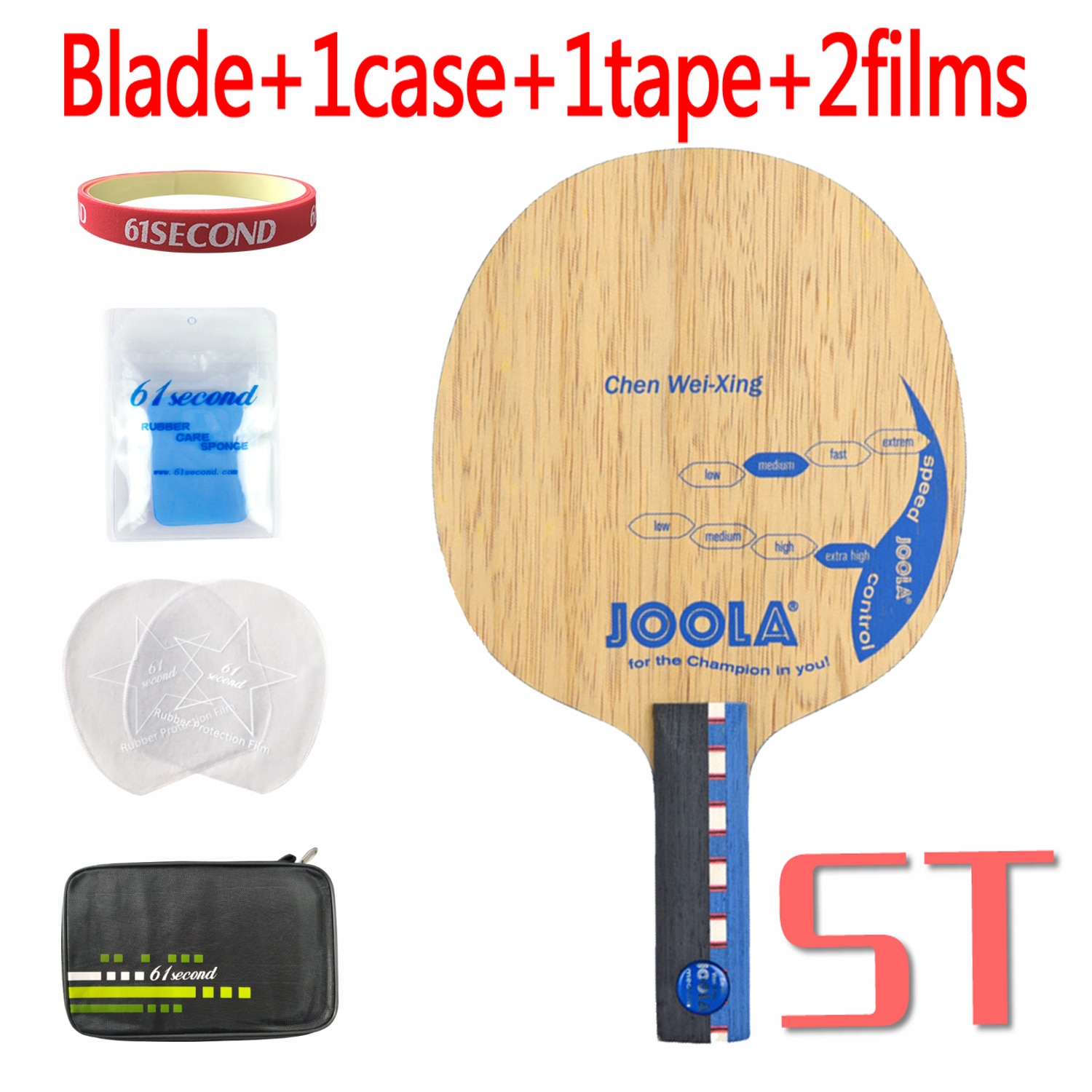 Originele Joola Chen Weixing Tafeltennis Blade Voor Hakken Verdediging Tafeltennis Racket Midden Snelheid Goede Controle: ST with FM case