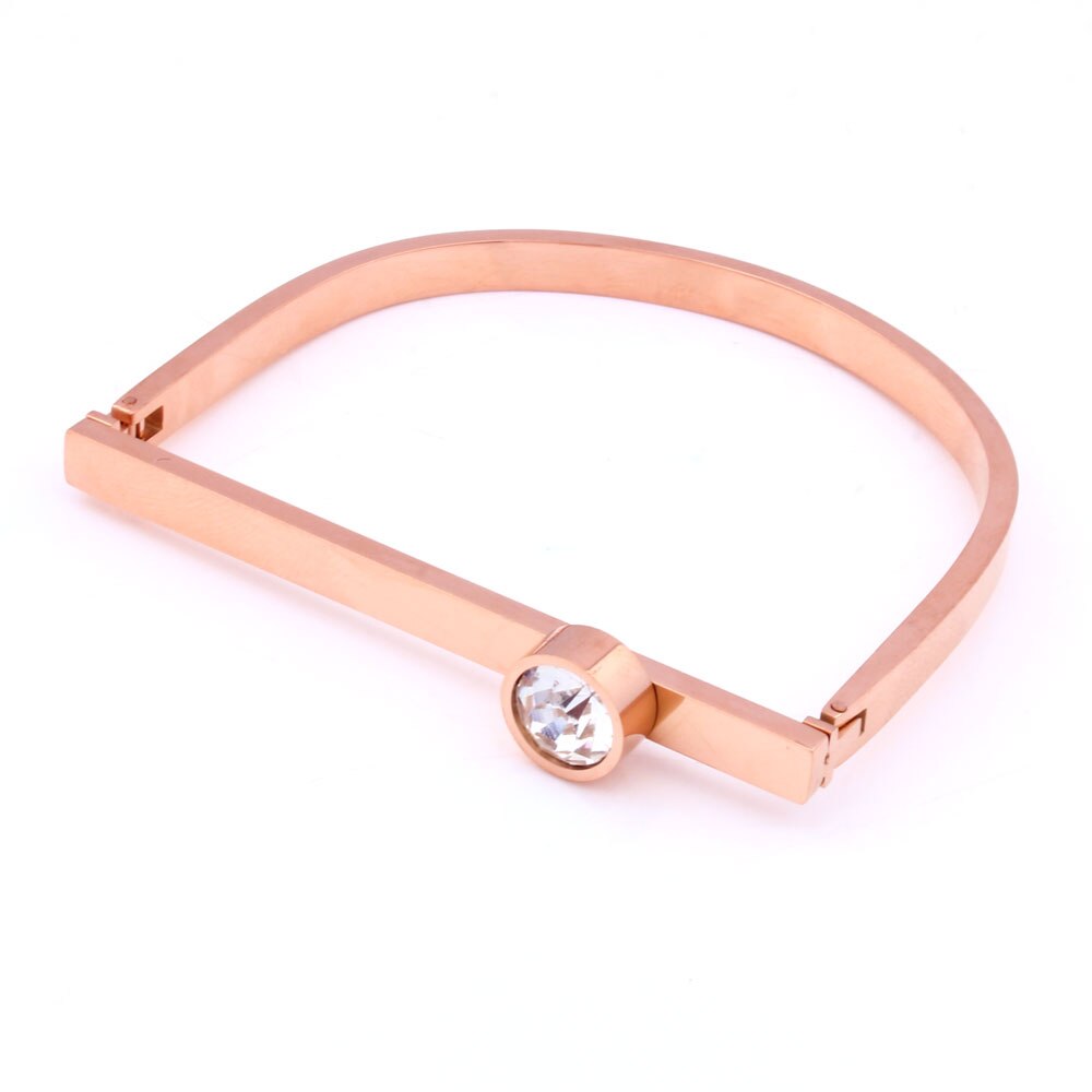 OUFEI Stainless Steel Bracelets & Bangles Bangle Jewelry Woman Minimalist Luxury Bracelet Jewelry Female Accessories: Rose Gold Color