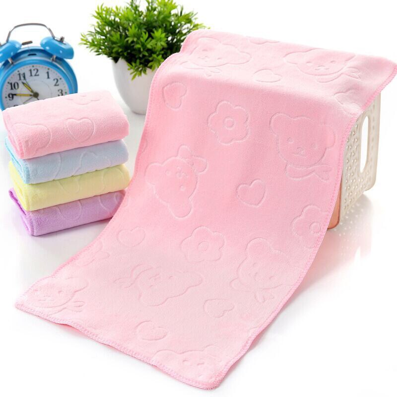 25*25cm Fiber Quick-dry Towel Kitchen Bathroom Clean Absorbent Towels Microfiber Home Soft thicker Wipe Table Towel Cartoon: Pink