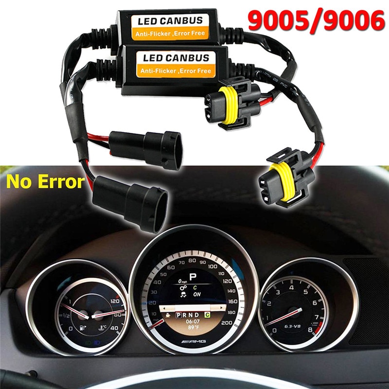 9005 LED Headlight Canbus Error Anti Flicker Resistor Canceller Decoder