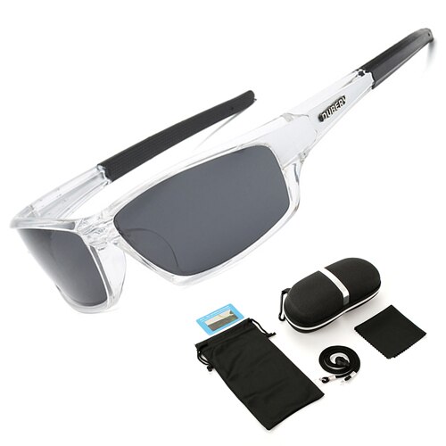 Polariserede fiskeri solbriller mænd kvinder fiskebriller camping vandre kørsel cykel briller sport cykel briller  uv400: Hvid ramme med æske