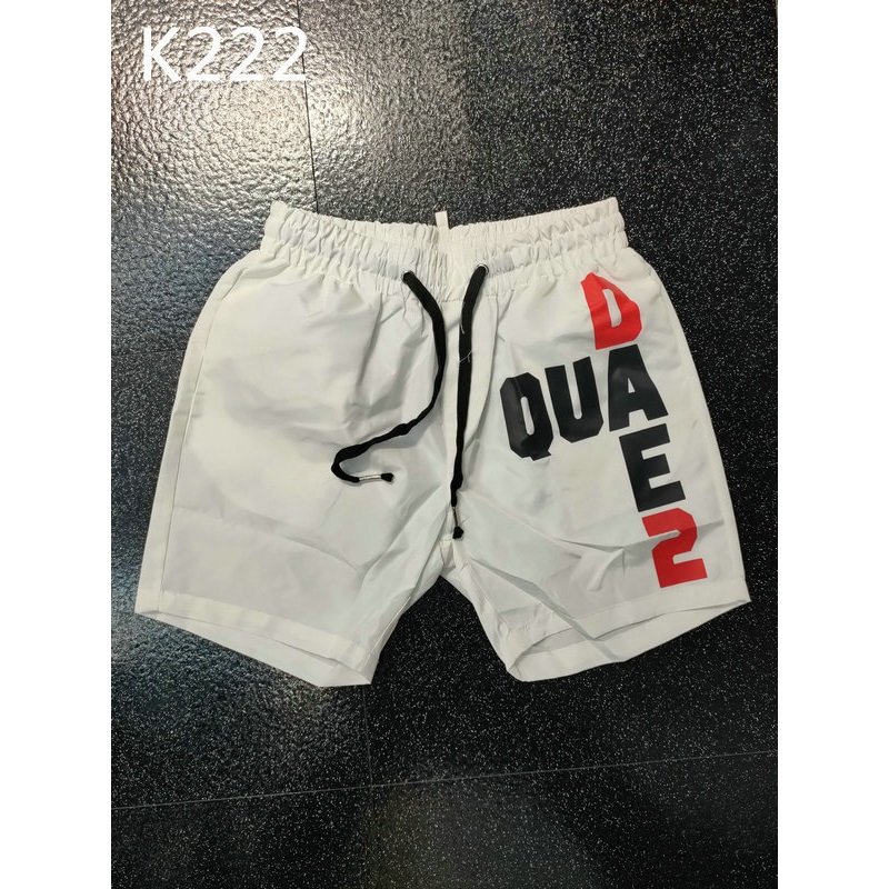 Dsquared2 Zomer Hip-Hop Mens Strand Shorts Mode Koord Korte Broek Mannen Casual Gedrukt Brief Shorts m-3XL: WHITE / Xl