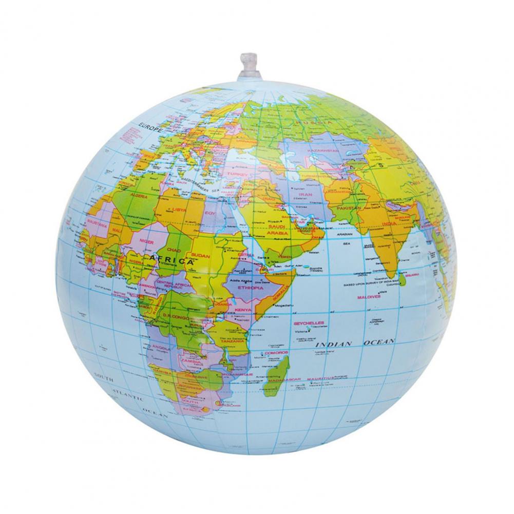 Inflatable Globes Toy for Education Fun Pool Toy Detailed Geographic Annotation Easy to Inflate Carry Beach Ball for Kids: Default Title