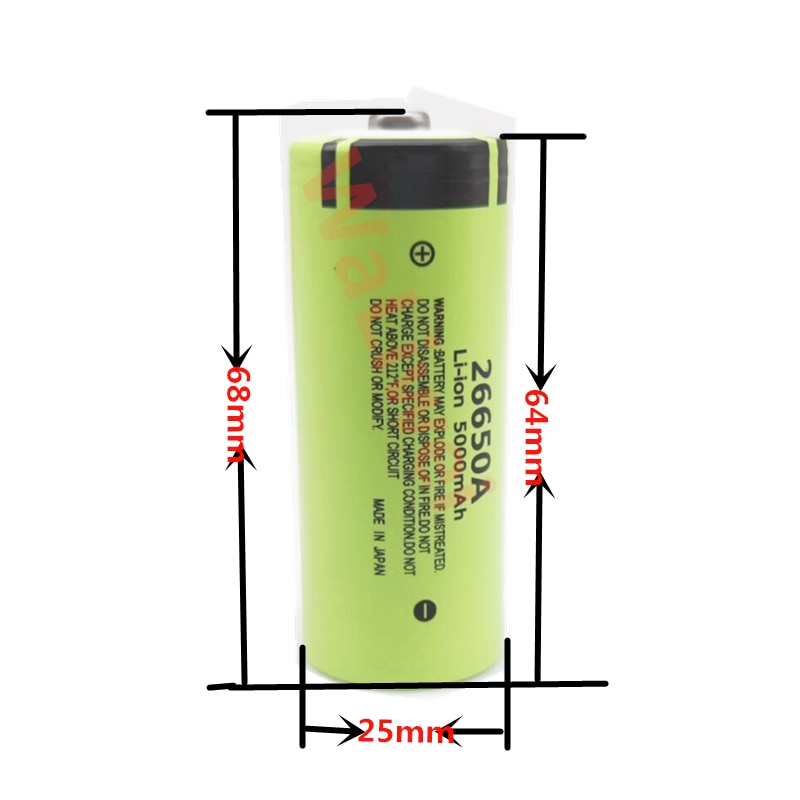 26650 Original 3.7 v 5000 mah Lithium Rechargeable Battery 26650 with Pointed(No PCB) For flashlight batteries