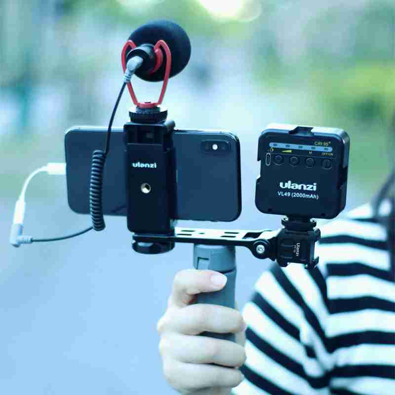 -Ulanzi PT-13 Triple Koude Schoen Beugel Mount Led Video Light Microfoon Stabilizer Gimbal Accessoires Smartphone Dslr Vlog Ex