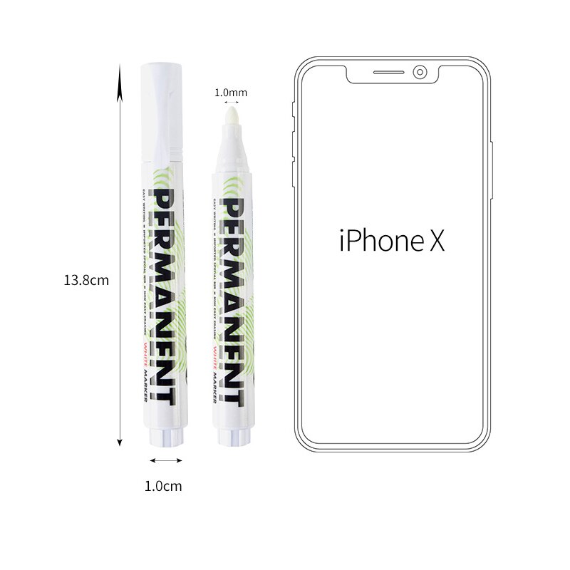 1Pcs Witte Verf Markers 3.0Mm Olie Permanente Marker Verf Pen Waterdichte Graffiti Metaal Glas Cd Autoband Pen 9905A