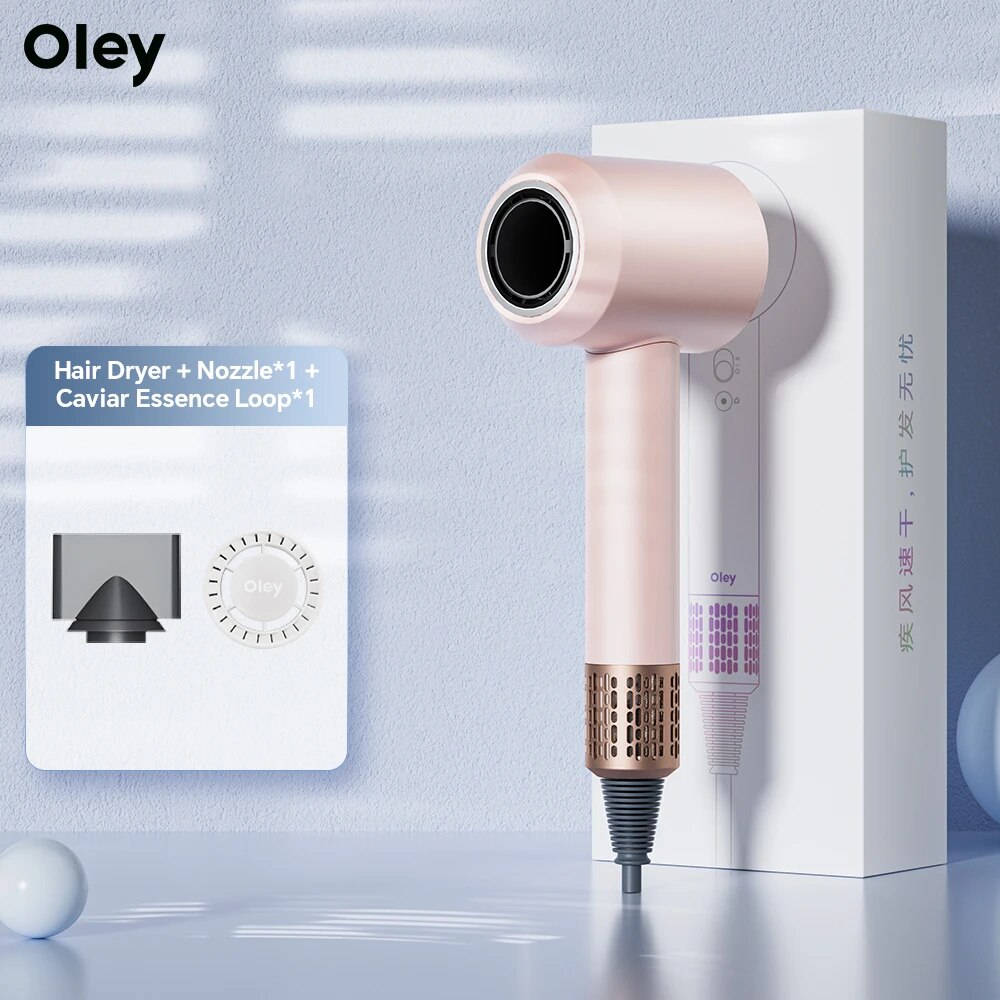 Oley-secador de pelo eléctrico, anión de secado rápido, cuidado del cabello, electrodomésticos de alta velocidad, herramientas de estilismo para el cuidado Personal, multifunción: Caqui oscuro / Reino Unido