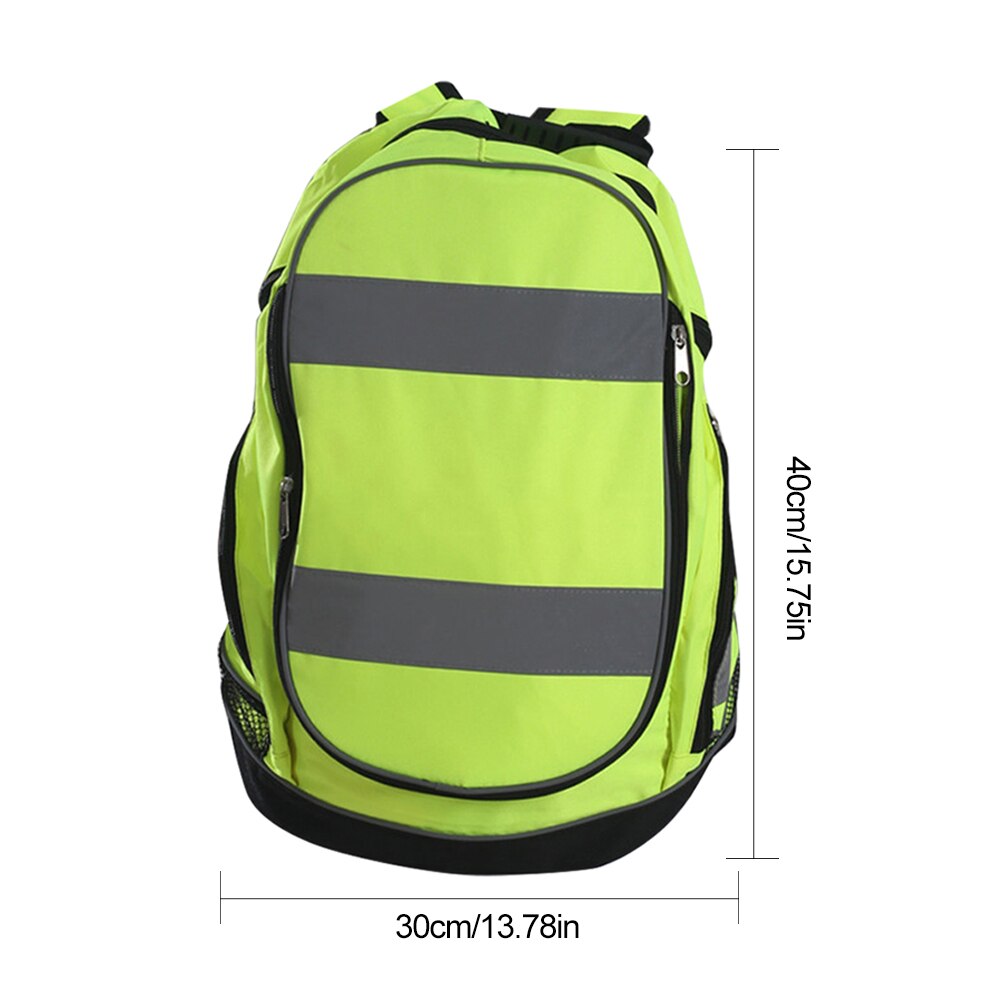 Fluorescent Green Cycling Backpack Night Reflective Luminous Riding Resistant Safety Backpack Unisex Outdoor Sports Bag