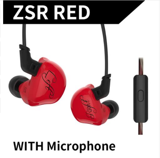KZ ZSR Sechs Treiber In Ohr Kopfhörer Anker Und Dynamische Hybrid Headset HIFI Bass Mit Ersetzt Kabel Noise Cancelling Ohrhörer: ZSR Red Mic