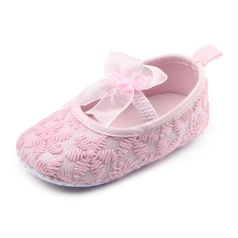 Cute Bows Baby Girl Shoes Lace Flower Soft Sole Newborn Baby First Walkers Shoes Girls Infant Toddler Crib Shoes Booties