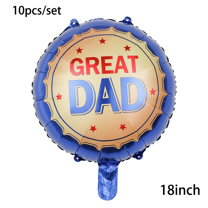 10Pcs 18Inch Engels Gelukkige Vaderdag Helium Globos Beste Vader Grote Vader Folie Ballonnen Vader Moeder Party decoratie: Emerald